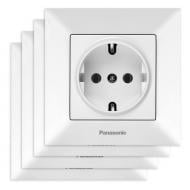 Розетка с заземлением Panasonic Arkedia Slim (3+1) IP20 белый