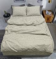 Комплект постельного белья полуторный клетка серо-белая серый Zastelli