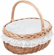 Корзинка плетеная с текстилем 35х29х19 см QN80195-3