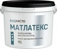 Краска водоэмульсионная акриловая БУДМІСТО матлатекс белый 12 кг