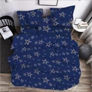 Комплект постельного белья двуспальный STARS on BLUE front new синий Zastelli