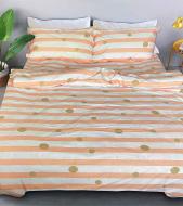 Комплект постельного белья двуспальный Точки на полосках оранжевый Zastelli