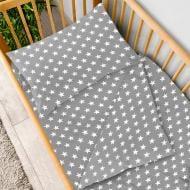 Комплект постельного белья детский 49 белые звезды на сером Zastelli