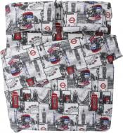 Комплект постельного белья London 2 серый с рисунком