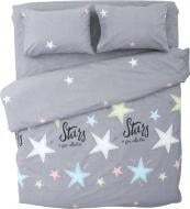 Комплект постельного белья Star color 2 серый с рисунком