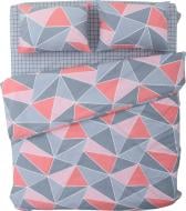 Комплект постельного белья Rhombus 2 серый с розовым La Nuit