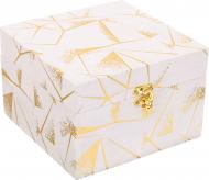 Сундук Геометрия 18х18х12 см белая с золотым