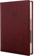 Щоденник датований бордовий лінія Optima Ostrich A5 2021 O25228-18