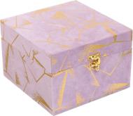 Скриня Геометрія 18х18х12 см пудрова із золотим