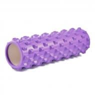 Ролик массажный EasyFit Grid Roller Pro фиолетовый 45 см