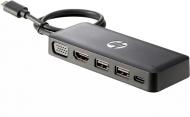 Док-станция HP USB-C TRAVEL HUB G2 black (7PJ38AA)