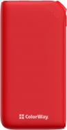 Повербанк ColorWay Soft touch Ligthning + USB QC3.0 + USB-C PD 18W 10000 mAh red (CW-PB100LPE3RD-PD)