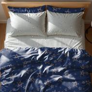 Комплект постельного белья евро STARS on BLUE/on GREY new синий Zastelli