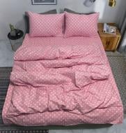 Комплект постельного белья евро 51 белые звезды на розовом розовый Zastelli