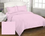 Комплект постельного белья евро 19 белый горох на розовом розовый Zastelli