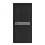 Дверне полотно IN WOOD ET-12 AL ПГ із молдингом і алюмінієвою кромкою 700 мм дерево чорне