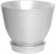 Горшок керамический Каменный цветок люкс КС 5 круглый 16.2 л серебряный