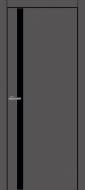 Дверное полотно ОМиС FLAT 02 BG (с фрезерованием п/з 96/85) ПО черное стекло 700 мм турмалин