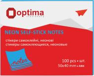 Стікери 40х50 мм 100 аркушів неон блакитні Optima