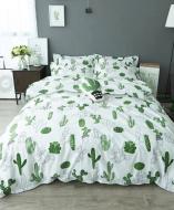Комплект постельного белья семейный CACTUS ON WHITE/REVERSE зеленый Zastelli