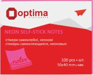 Стикеры 40х50 мм 100 листов неон малиновые Optima