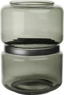 Ваза стеклянная Wrzesniak Glassworks SATURN серебряное кольцо d25 h35 см 35 см дымчатая