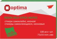 Стікери 75х50 мм 100 аркушів неон салатові Optima