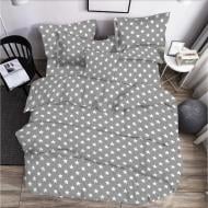 Комплект постельного белья семейный 49 белые звезды на сером Zastelli