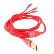 Кабель AMiO 3 в 1 Lightning/USB C/micro USB 3.1A 120 см (02178)