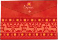 Папка-конверт А4 непрозрачная на кнопке красная Optima