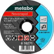 Круг відрізний по нержавіючій сталі Metabo Novorapid A46-T 125x1,0x22,2 мм 616271000 Круг відрізний по нержавіючій сталі Metabo Novorapid A46-T 125x1,0x22,2 мм 616271000