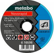 Круг відрізний по нержавіючій сталі Metabo Novorapid A60-R 125x1,0x22,2 мм 616506000 Круг відрізний по нержавіючій сталі Metabo Novorapid A60-R 125x1,0x22,2 мм 616506000