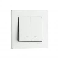 Вимикач кнопковий двоклавішний EXEN Karell з підсвіткою білий 290-000102-203