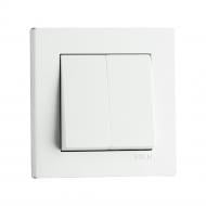 Выключатель кнопочный двухклавишный EXEN Karell без подсветки белый 290-000102-202