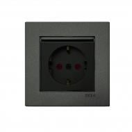 Механизм розетки бытовая с заземлением EXEN Karell IP20 антрацит 290-001303-240