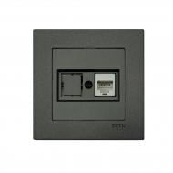 Механизм розетки компьютерная без заземления EXEN Karell IP20 антрацит 290-001303-253