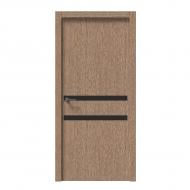 Дверное полотно IN WOOD ET-17 AL ПГ с молдингом и алюминиевой кромкой 600 мм рустик золотой