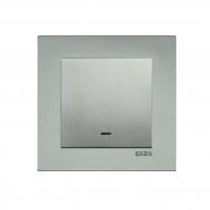 Вимикач кнопковий одноклавішний EXEN Karell з підсвіткою срібло 290-001002-201