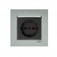 Механизм розетки бытовая с заземлением EXEN Karell IP20 серебро 290-001003-240