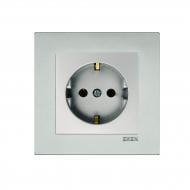 Механизм розетки бытовая с заземлением EXEN Karell IP20 серебро 290-001003-237