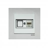 Механизм розетки компьютерная без заземления EXEN Karell IP20 серебро 290-001003-253