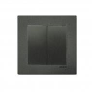 Выключатель кнопочный двухклавишный EXEN Karell без подсветки антрацит 290-001302-202