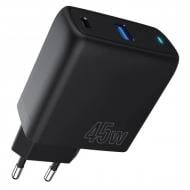 Зарядное устройство Proove Silicone Power 45W (Type-C + USB) black (WCSP45110001)