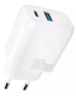 Зарядное устройство Proove Silicone Power Plus 30W (Type-C + USB) white (WCSP3011002)