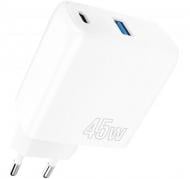 Зарядное устройство Proove Silicone Power 45W (Type-C + USB) white (WCSP45110002) Зарядное устройство Proove Silicone Power 45W (Type-C + USB) white (WCSP45110002)