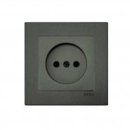 Механизм розетки бытовая без заземления EXEN Karell IP20 антрацит 290-001303-235