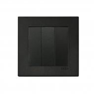 Выключатель кнопочный трехклавишный EXEN Karell без подсветки черный 290-001402-213