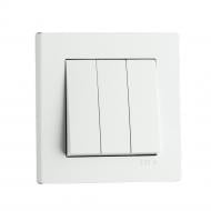 Выключатель кнопочный трехклавишный EXEN Karell без подсветки белый 290-000102-213