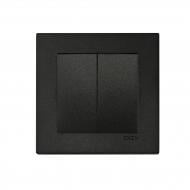 Вимикач кнопковий двоклавішний EXEN Karell без підсвітки чорний 290-001402-202