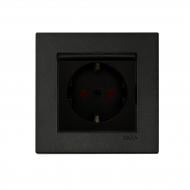 Механизм розетки бытовая без заземления EXEN Karell IP20 черный 290-001403-240